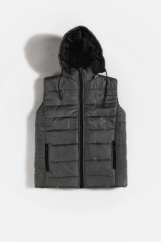 UA Premium Puffer Jacket With Hood- Grey