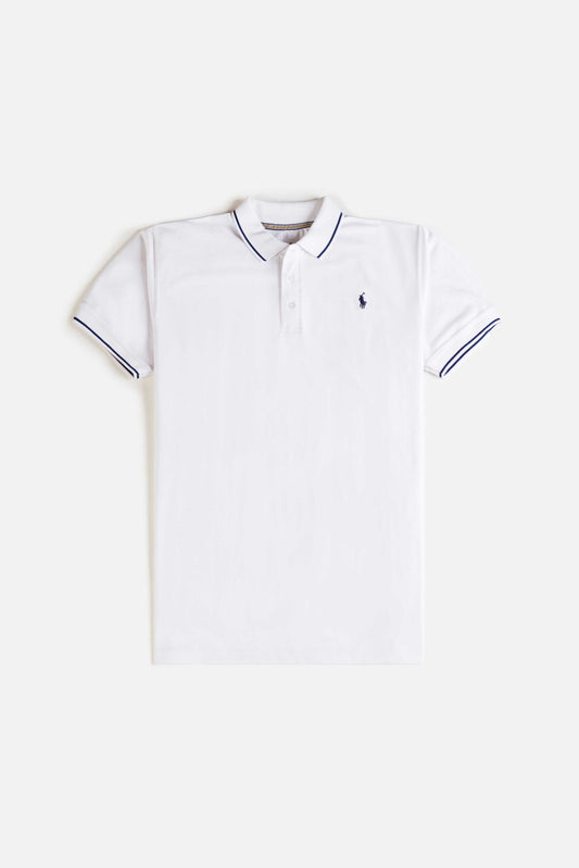 RL Premium Tipping Polo Shirt – White