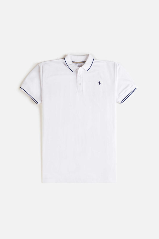 RL Cotton Tipping Polo Shirt – White