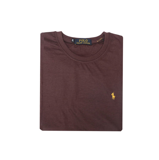 RL Gold Pony Basic T Shirt – Deep Burgundy