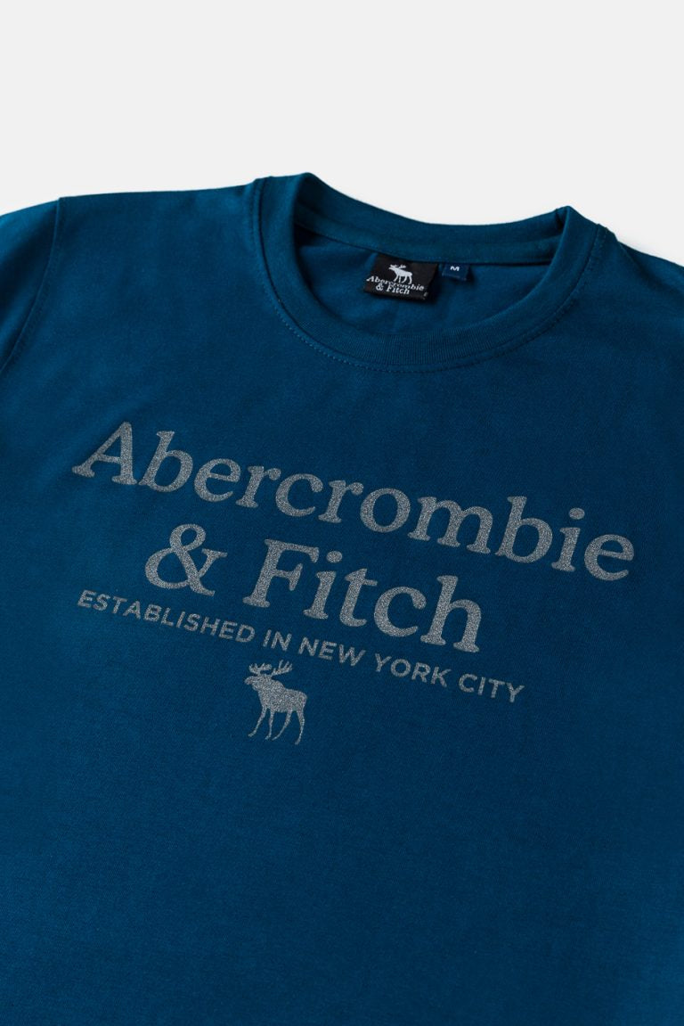 Abercrombie & Fitch Cotton Print T Shirt – Deep Blue