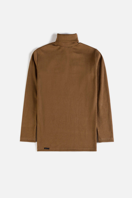 ZR Rib Cotton Turtle Neck Sweat – Camel