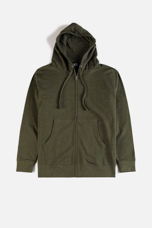 ZR Premium Fleece Zipper Hoodie – Army Green