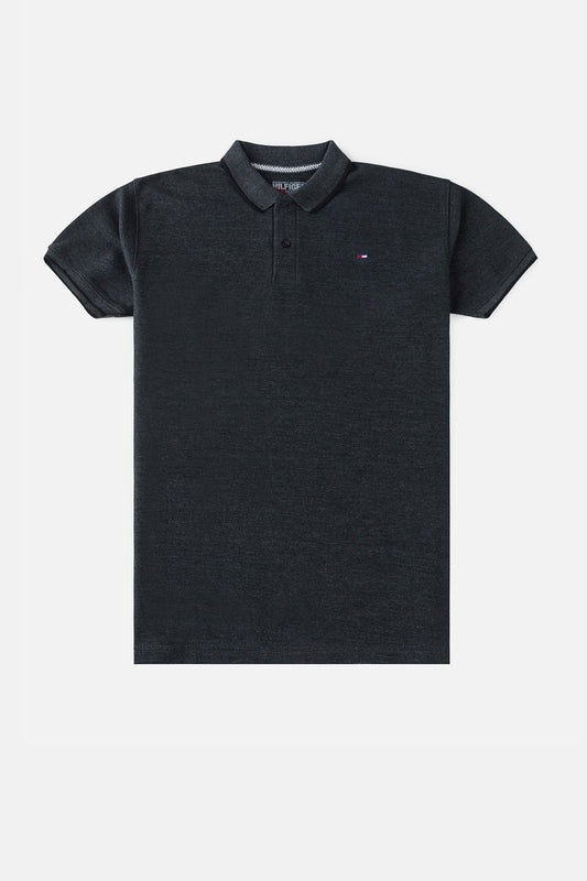 Tommy Tipped Pique Polo shirt – Charcoal