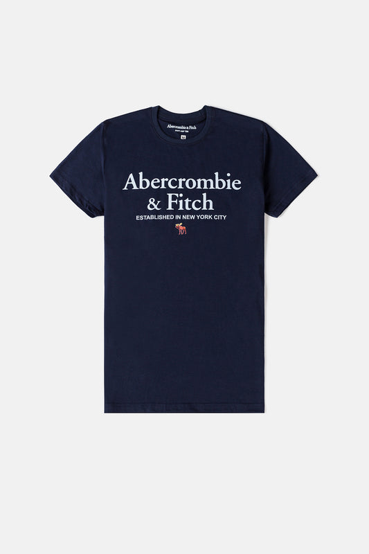 A&B Imported Premium Print T Shirt - Navy Blue