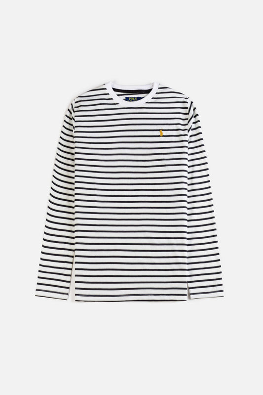 RL Premium Winter Full T Shirt – Black & Green Stripes
