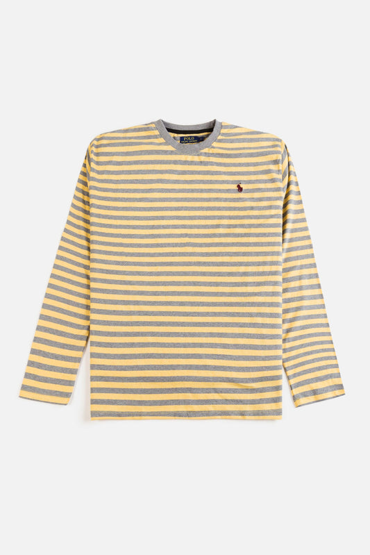 RL Premium Winter Full T Shirt – Mustard & Grey Stripes