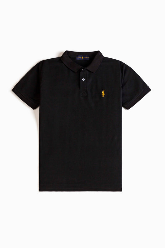 RL Premium Contrast Polo Shirt – Black