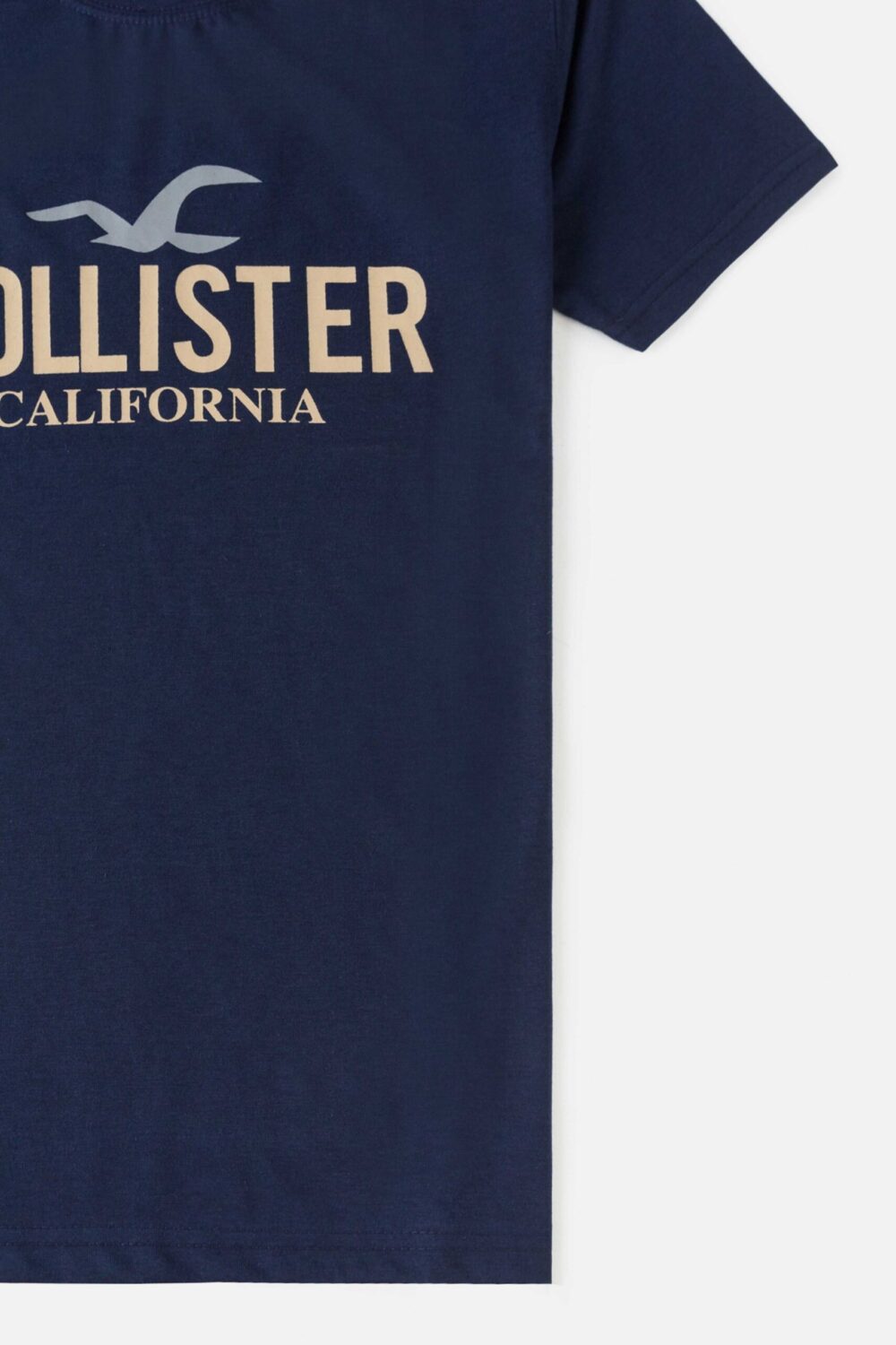Holister Cotton Print T Shirt – Navy Blue