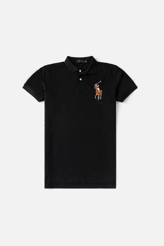 RL Imported Multi Big Pony Polo Shirt – Black