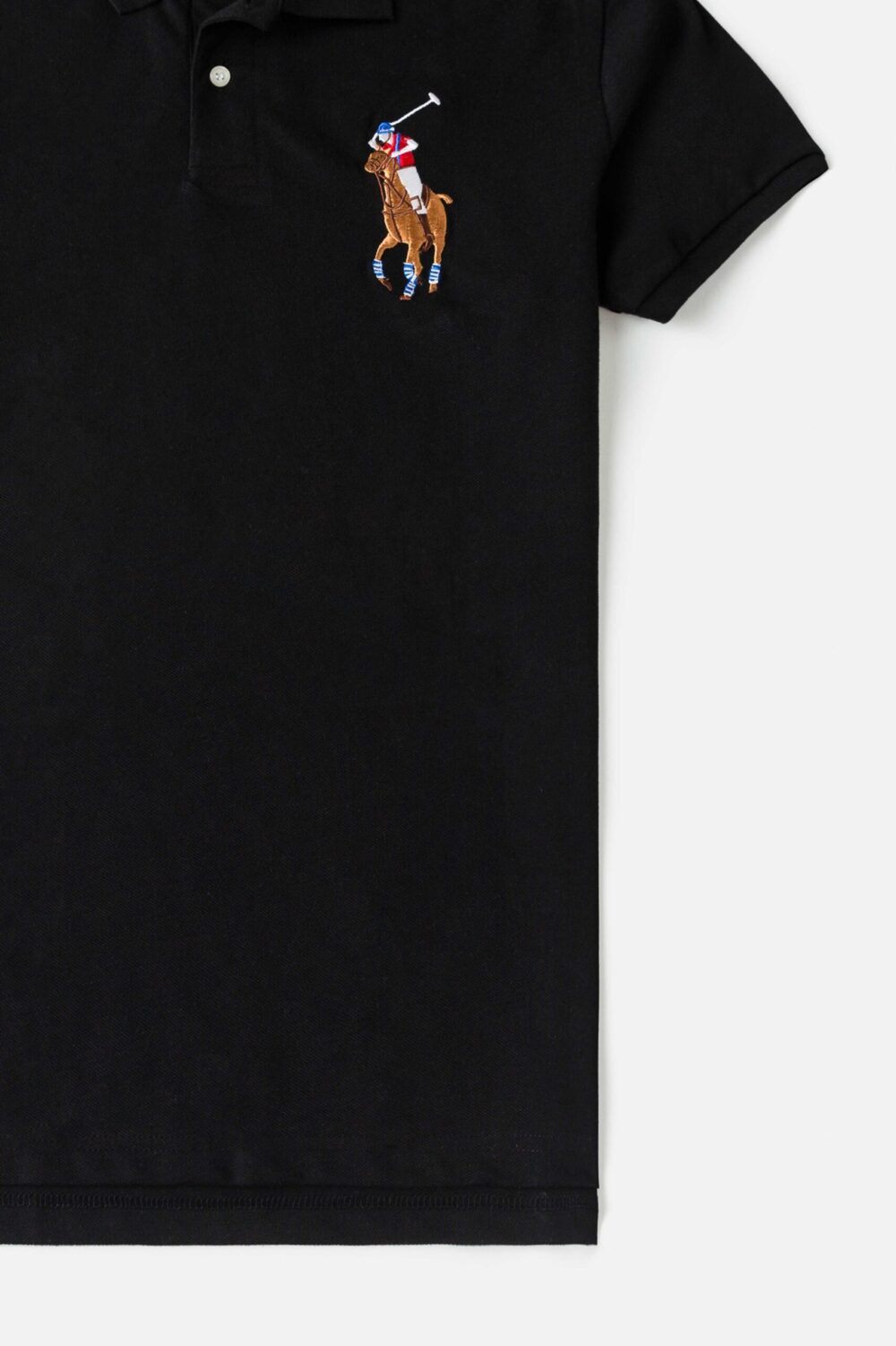 Black polo clearance shirt big pony