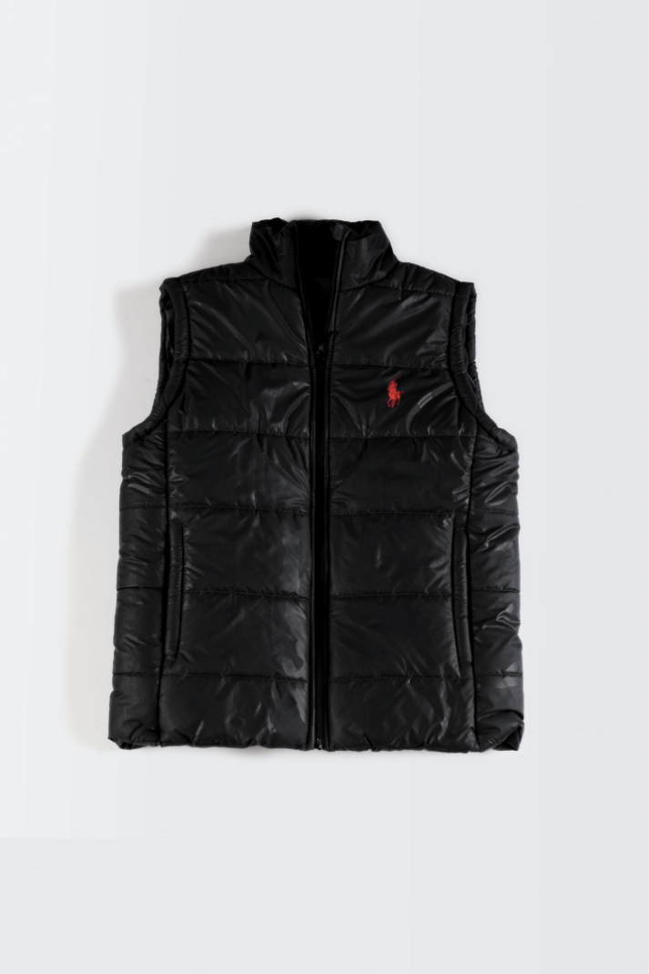 RL Premium Sleeveless Puffer Jacket – Black