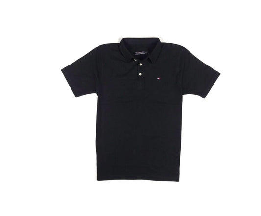 Tommy Self Collar Pique Polo shirt – Black